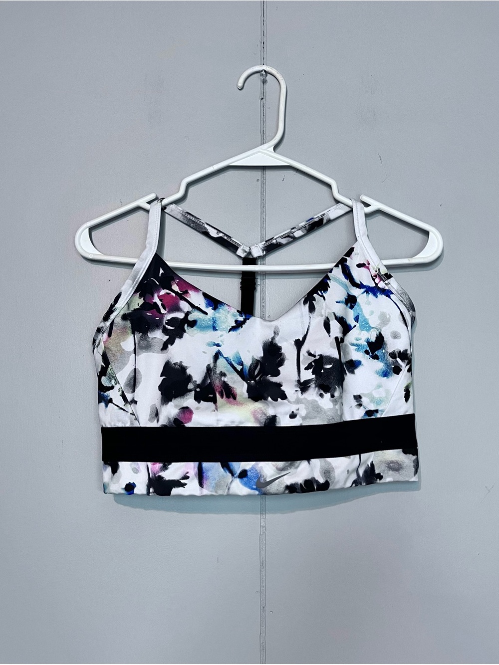 Nike Dri-FIT Floral Longline Sports Bra Women’s Large Medium Support